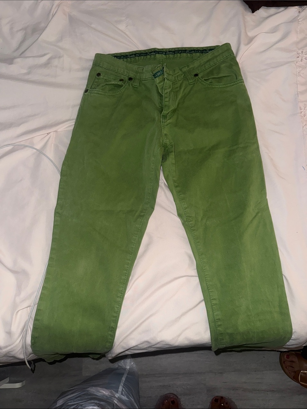Relaxed Fit Men's Jeans in Olive Green